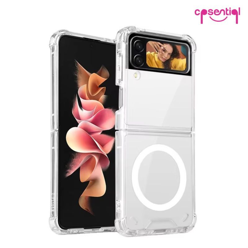 [NEW] Case Samsung Z Flip Clear Magsae | For Samsung Z Flip 6 5 4 3 | Z Flip 6 | Z Flip 5 | Z Flip 4