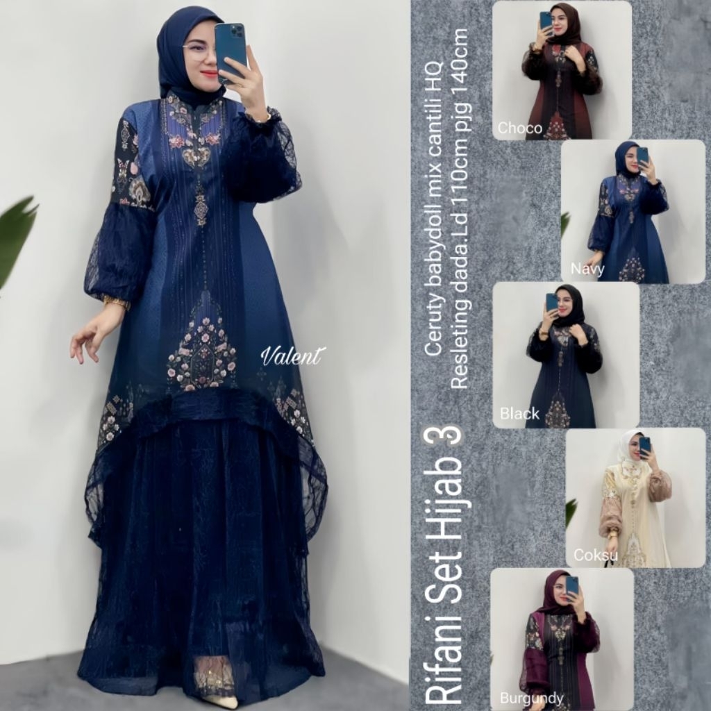 Rifani Set Hijab 3 by Valent Realpict Best Seller