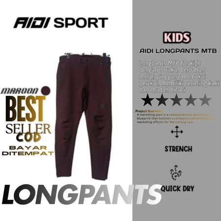 Celana panjang anak MAROON MTB/BMX Adventure