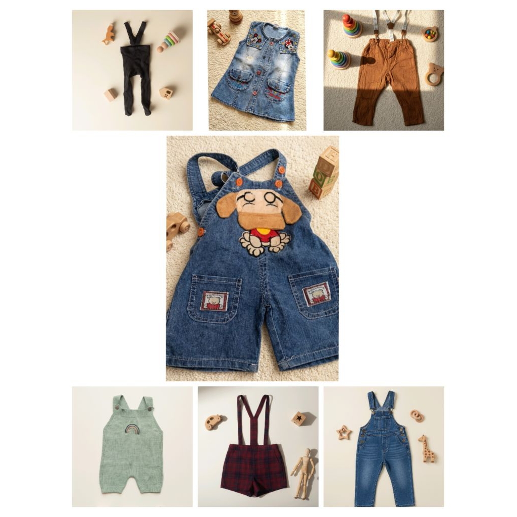 Preloved Overal Jeans Overal Rajut Anak Unisex (SEPERTI BARU)