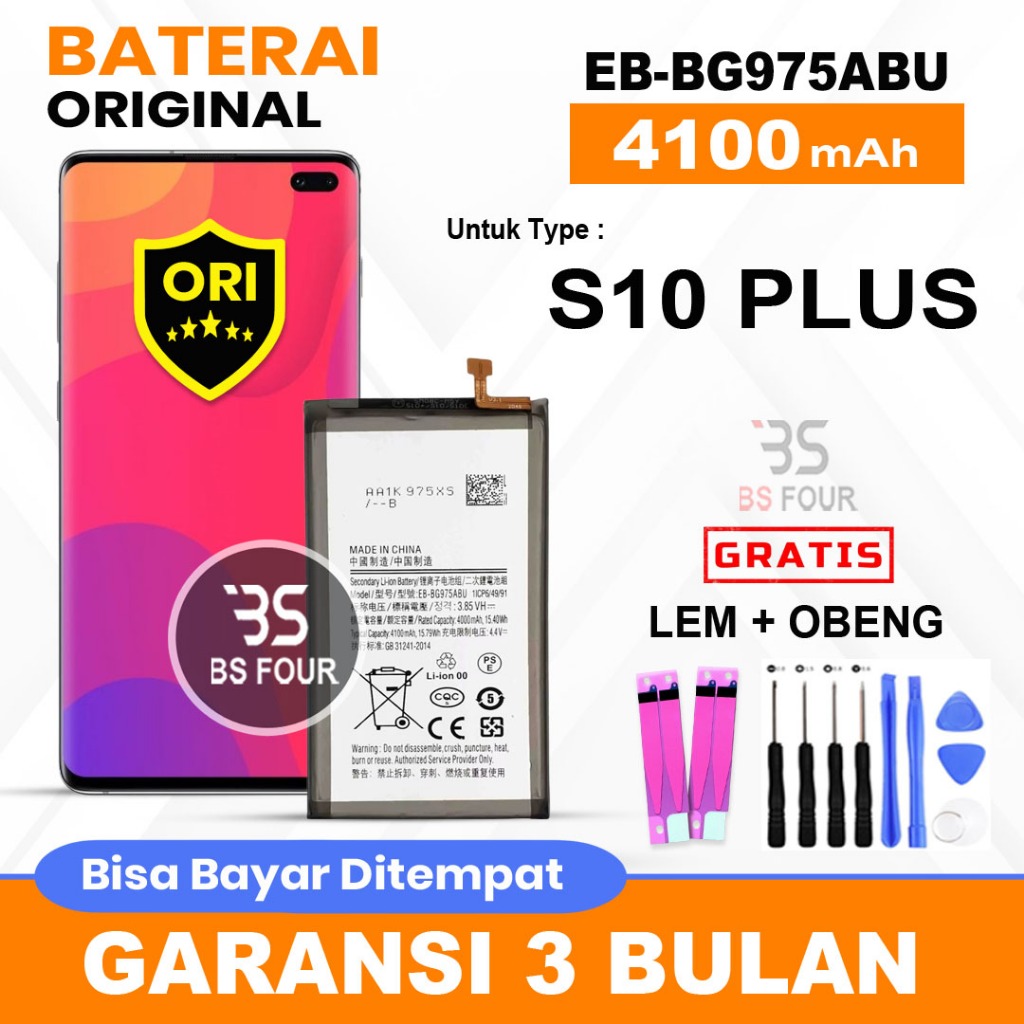 Baterai Batre Sam S10 Plus / EB-BG975ABU / 4100mAh Original