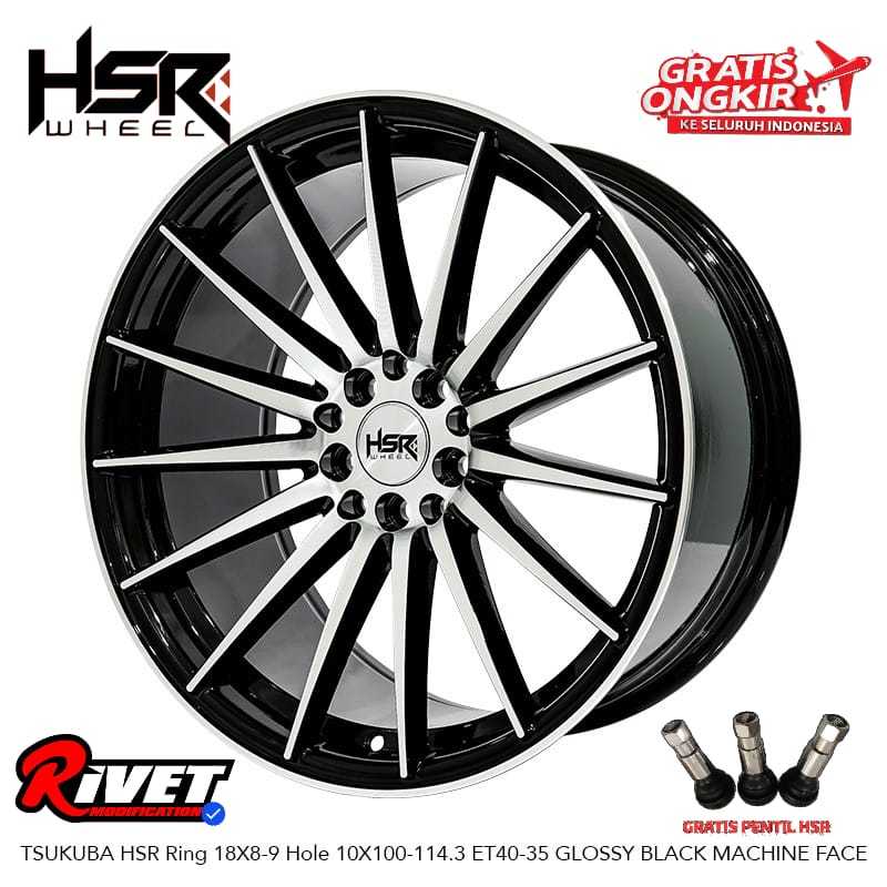 VELG HSR TSUKUBA RING 18 PCD 10X100-114,3 BUAT MOBIL ALL NEW AVANZA XENIA TERIOS RUSH DLL PELEK R18