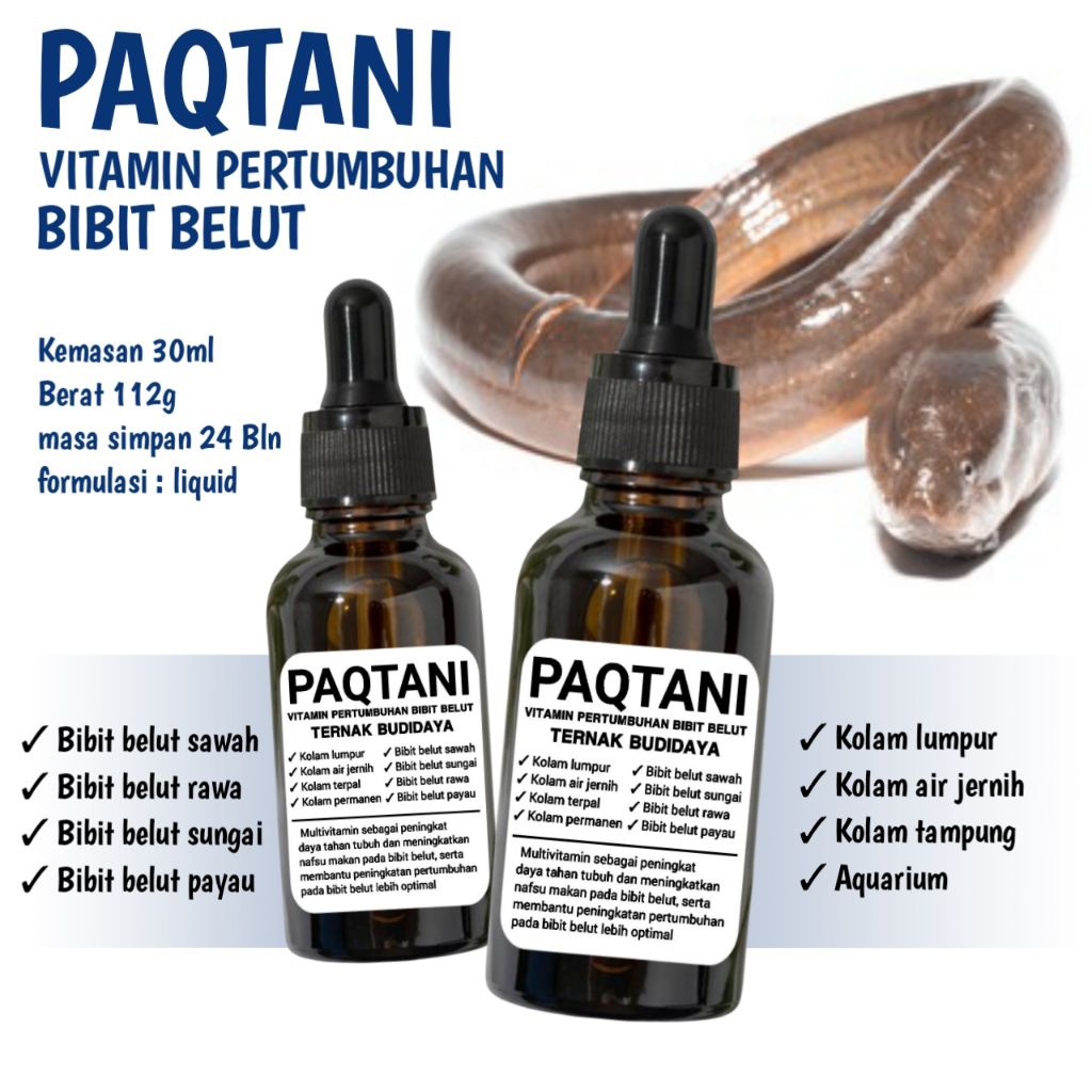 PAQTANI vitamin bibit belut ternak budidaya