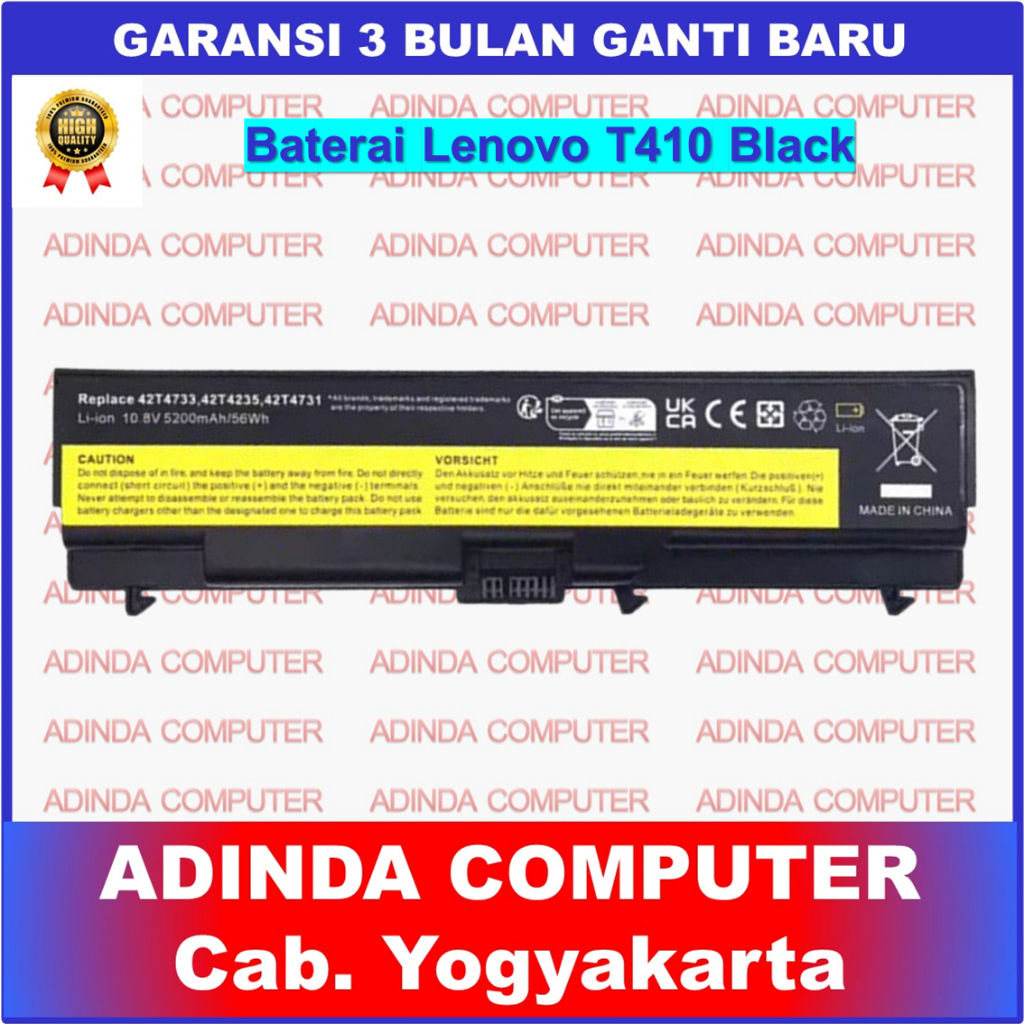 Baterai Ienovo Thinkpad T410 T410i T412 T520 T510 W510 W520 T510 OEM