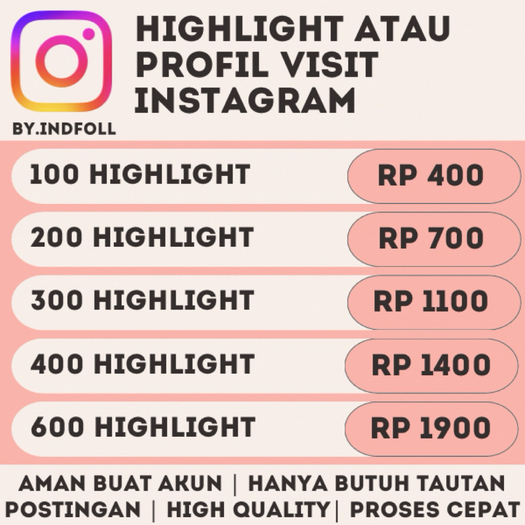 Highlight Instagram Permanen High Quality By.indfoll