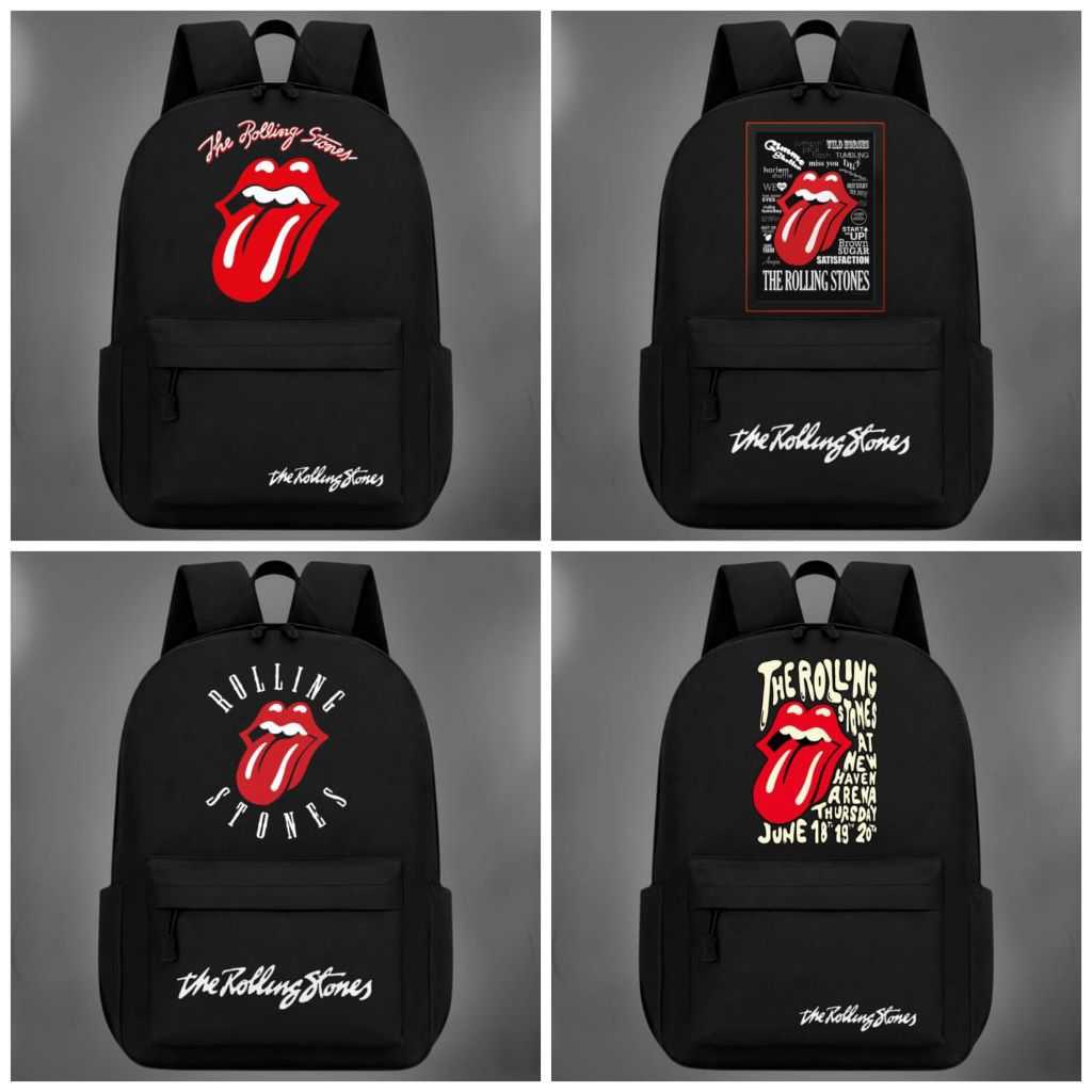 Tas Sekolah grup rolling stones/Tas Ransel Backpack Kanvas Tebal/Tas Laptop/Bag School/Tas Olah Raga