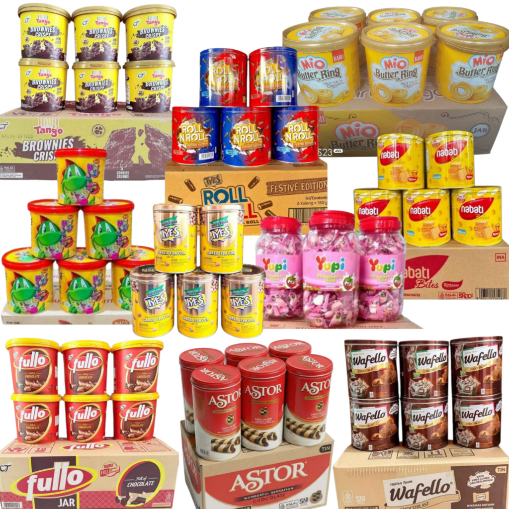 [ KARTONAN ] Aneka Biskuit Kaleng Perkarton | Tango Wafer Kaleng 240 g