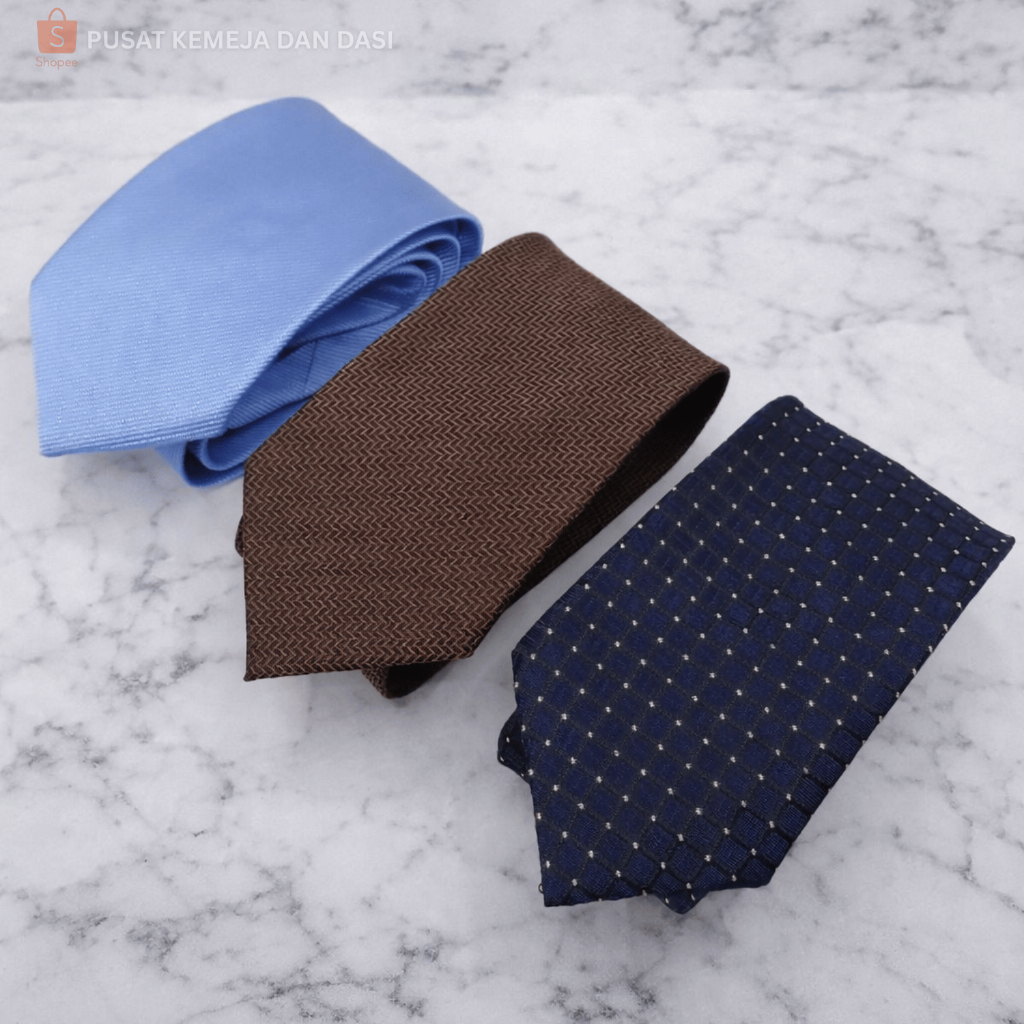 DASI PANJANG LONG TIE UNTUK PRIA DEWASA WARNA COKLAT BIRU LAUT BIRU DONGKER BERMOTIF medium 3 inch d