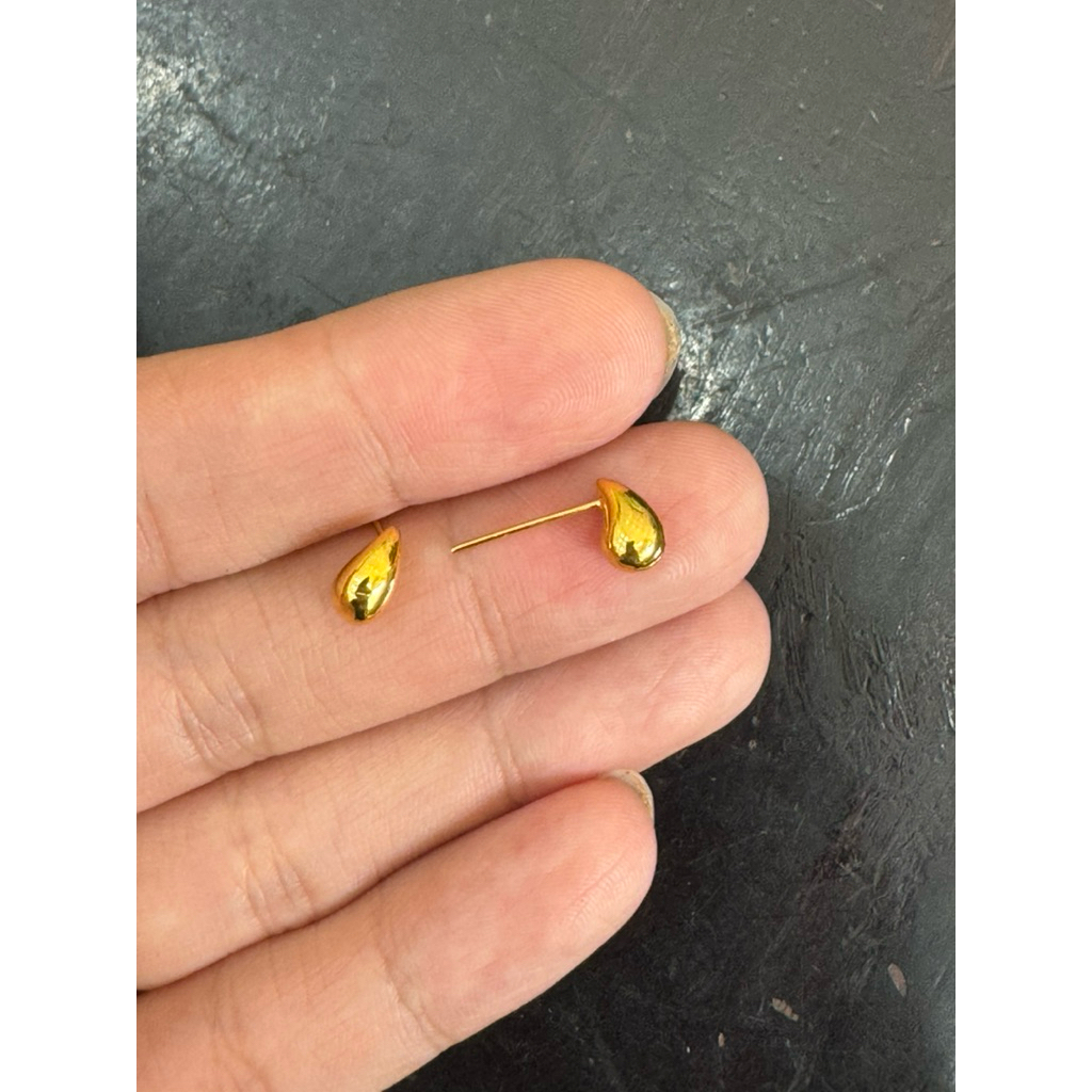 giwang emas asli kadar 875 model bunga clover