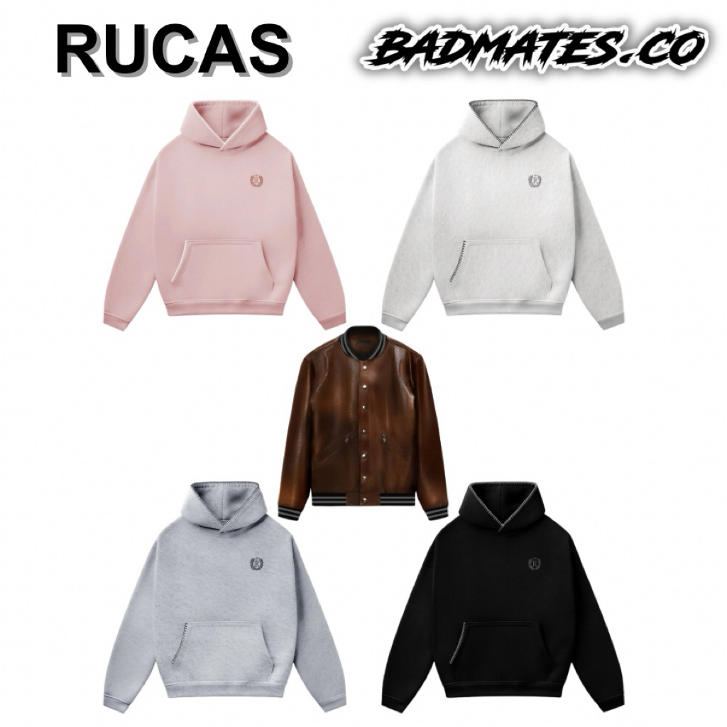 Rucas Ultra Stitch Hoodie Pink, Black & Grey / Rucas Gradient Jacket Leather / Hoodie Rucas Original