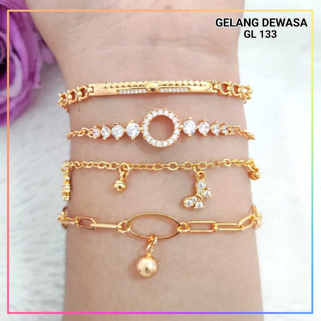Good Jewelry Gelang dewasa/remaja rantai jurai hello kitty perhiasan wanita lapis emas gold GL 133
