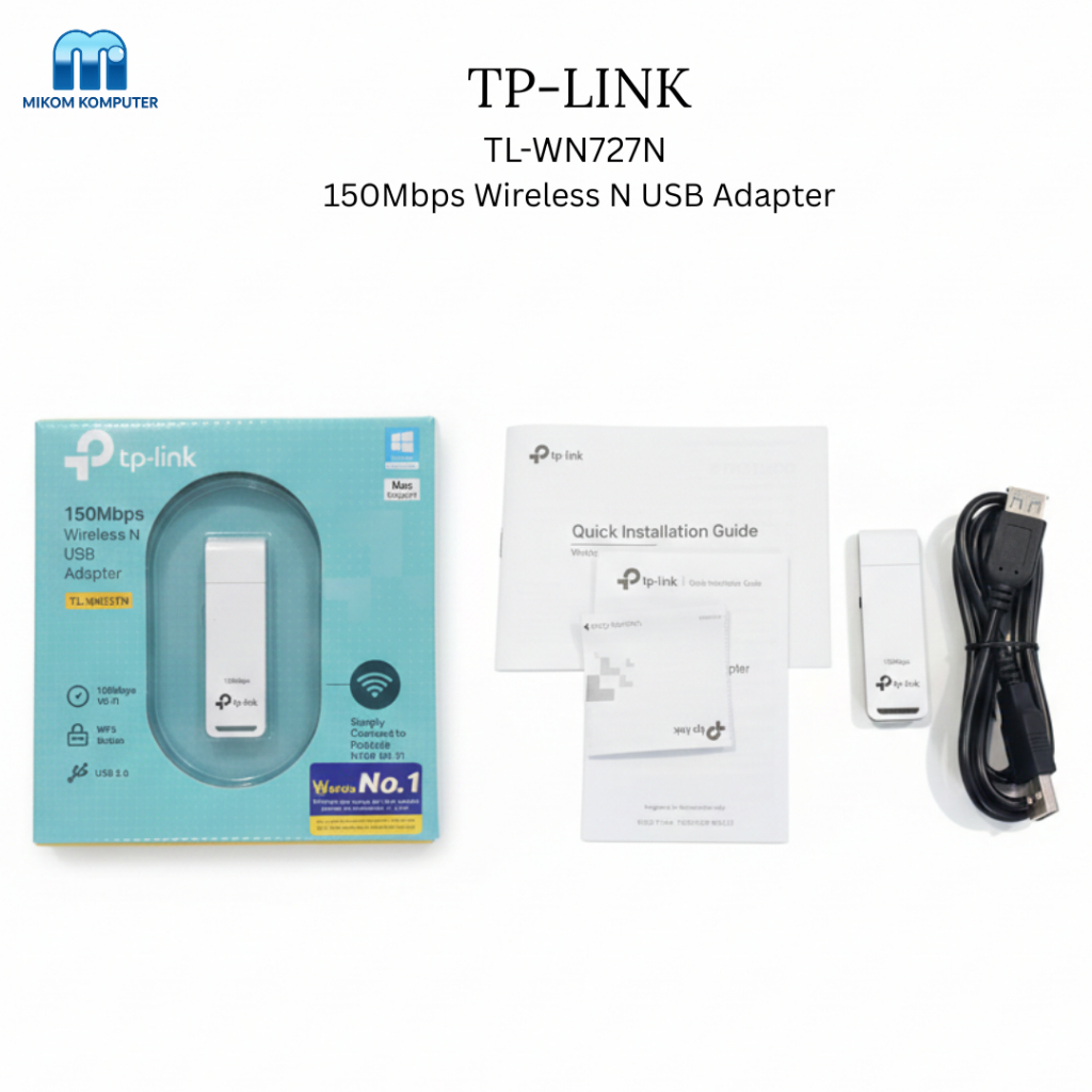 TP-Link TL-WN727N 150Mbps Wireless USB Adapter – WiFi Receiver USB 2.0 Plug & Play
