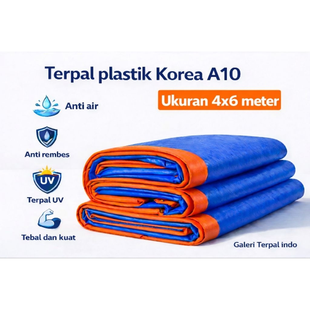 terpal plastik A10 4x6 biru orens terpal tebal murah terpal korea anti air tenda warung dan truk ten