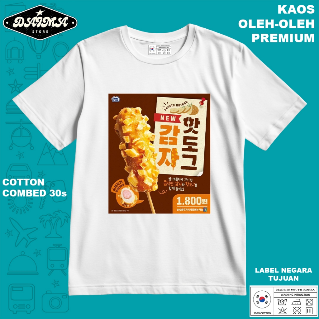 KAOS OLEH OLEH KOREA 9 PAKAI TAG LABEL KOREA ASLI BAJU SOUVENIR PREMIUM GIFT