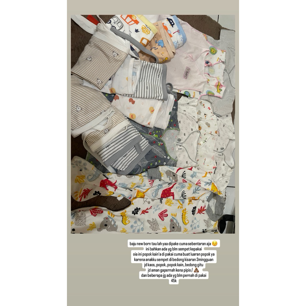 kain popok yobo | baju kutung bayi | baju tidur bayi