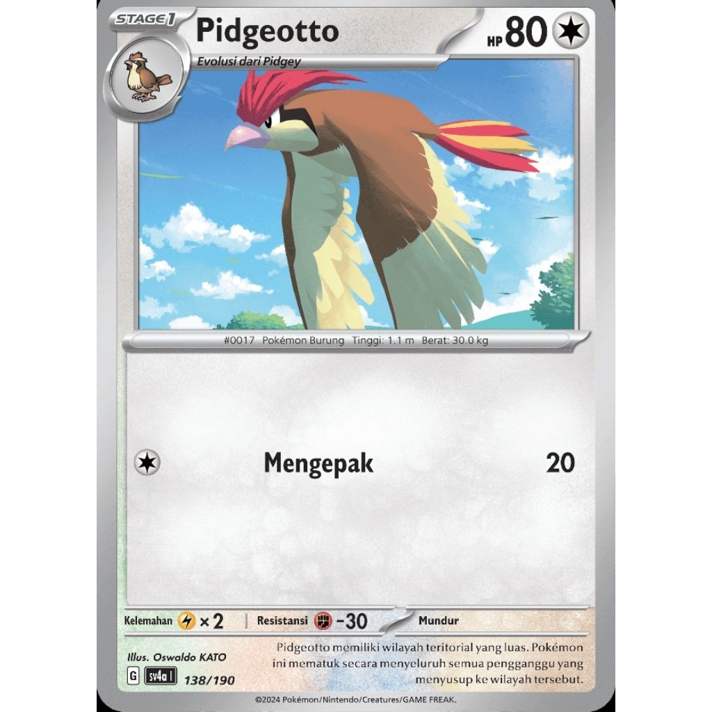 Tcg Pokemon Pidgeotto Sv4a