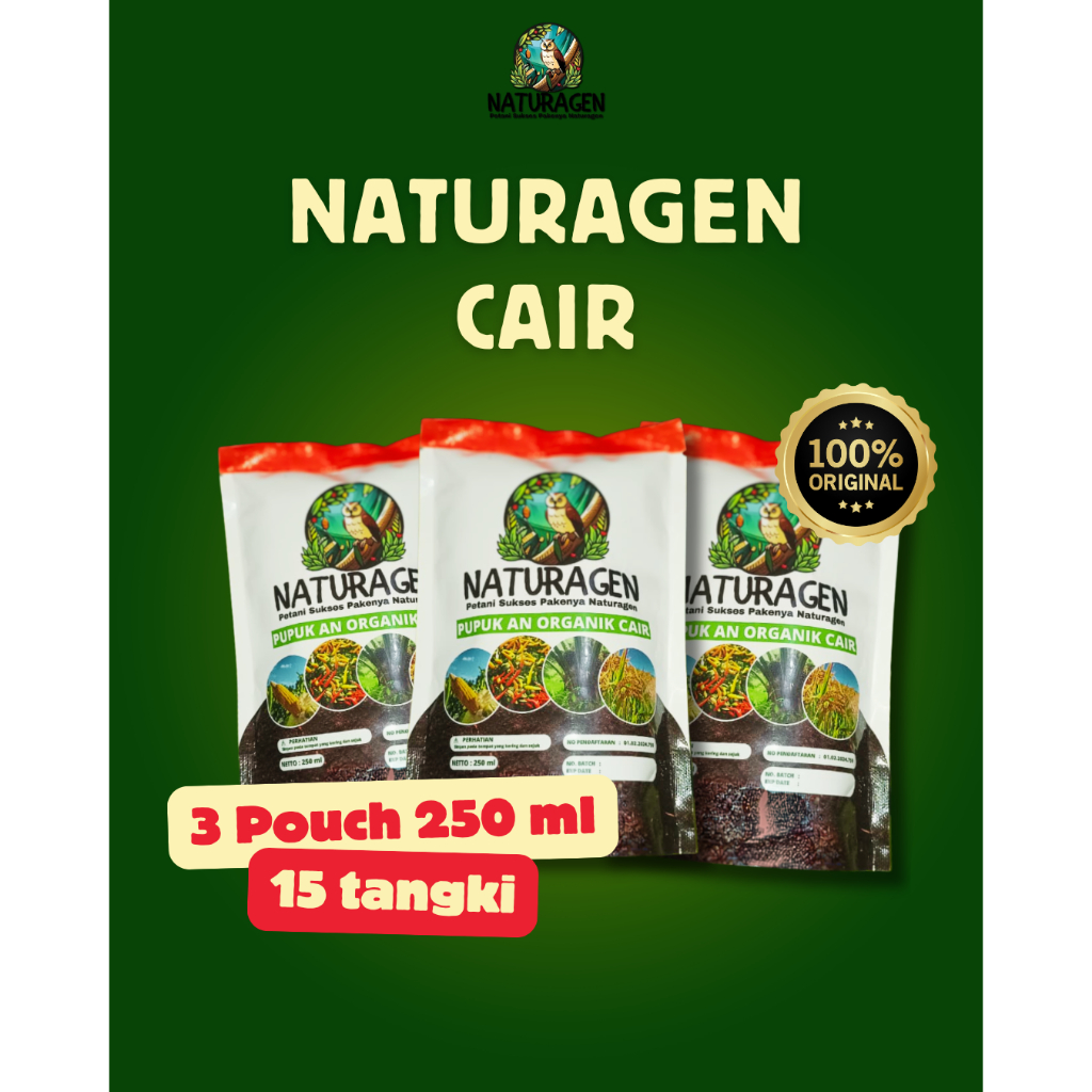 3 Pouch Naturagen xtra 250 ORI pupuk padi pupuk jagung pupuk cabai pupuk semua tanaman pupuk tebu pu