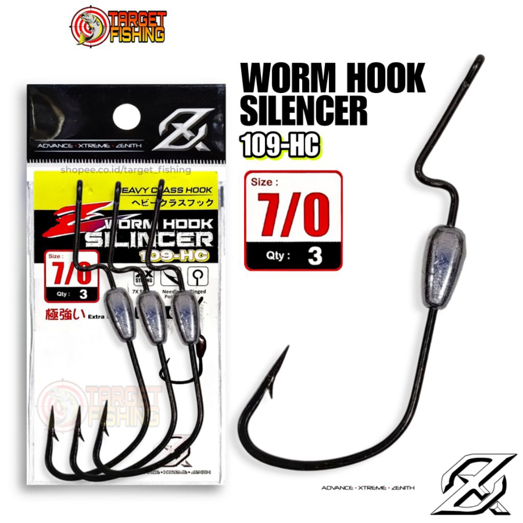 Kail Silencer AXZ WORMHOOK 109-HC Timah 7X STRONG Kail Pancing Toman