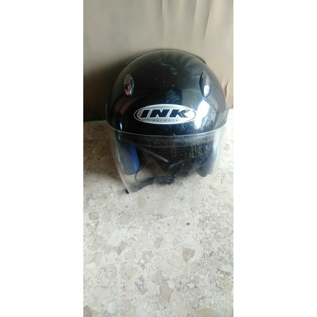 helm ink centro oryginal hitam glossy