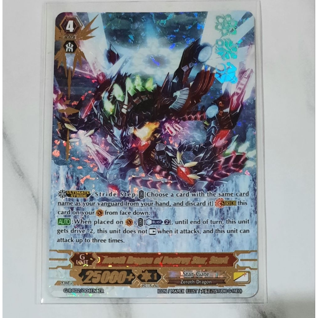 Kartu G-RC02 Zeroth Dragon of Destroy Star, Stark ZR Rare Cardfight Vanguard Clan Star Gate tcg baha