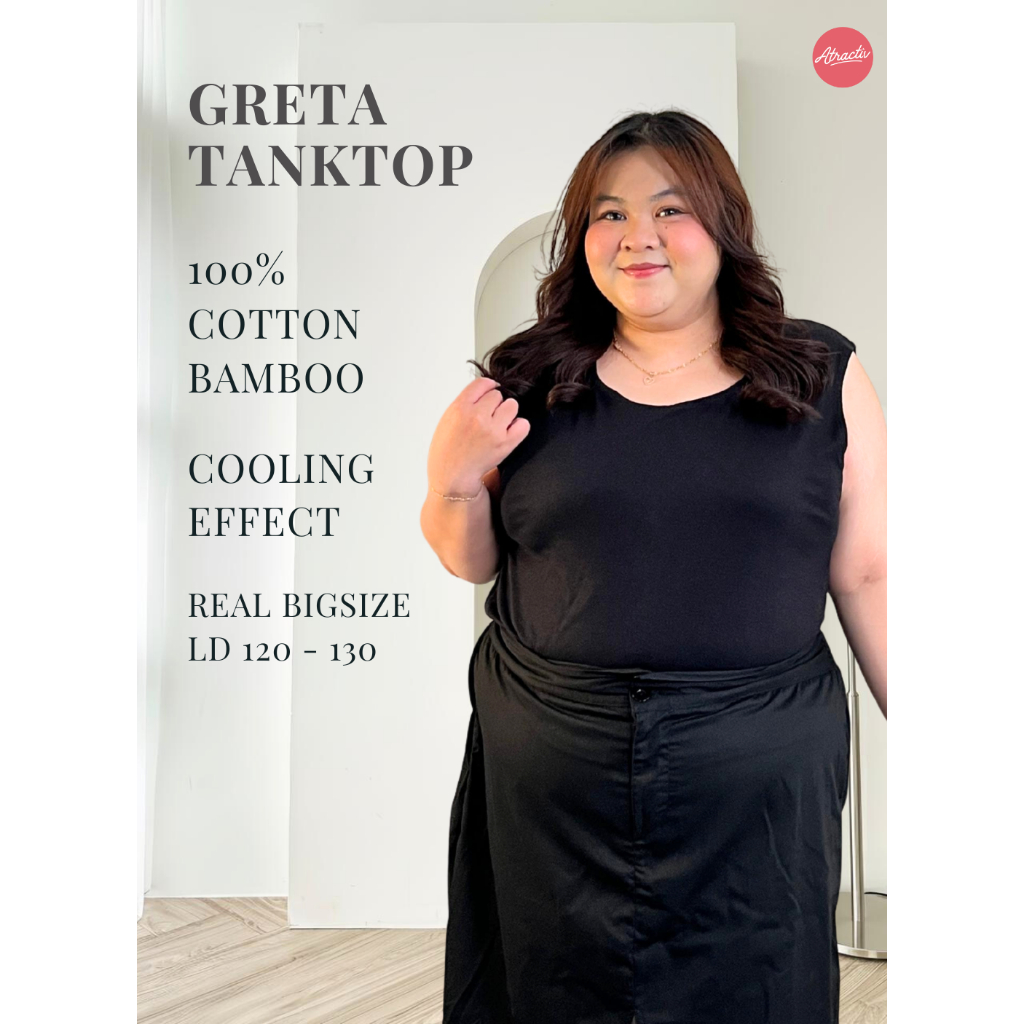 ATRACTIV Tanktop Kaos Jumbo Fit LD150 Tanktop Kaos Jumbo LD120 LD130 LD142 Tanktop Kaos Stretch Gret