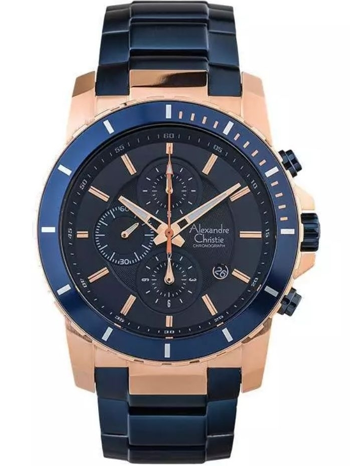 Chronograph AC 6141 MC BURBU Dial Blue - Alexandre Christie Pria