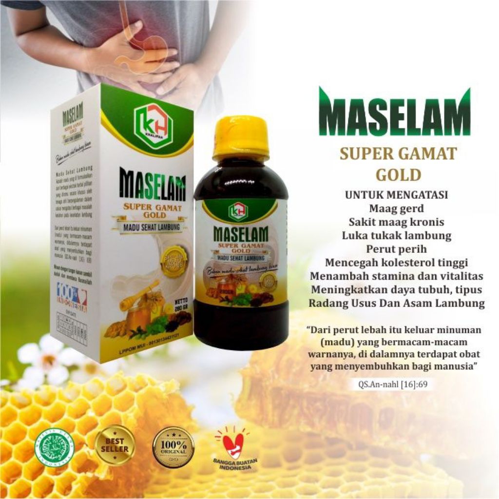 MAselam Madu Sehat Lambung Khalifah Maag Dan Typus 280gr Garansi 100% Original