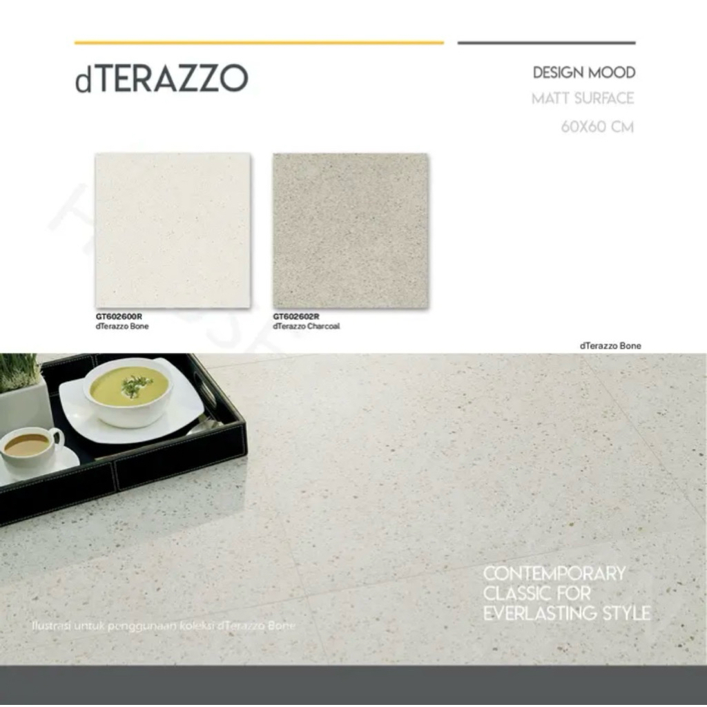 Roman Granit 60x60 dTerazzo Bone/Granit Teras depan Rumah Teraso/Granit Terazzo kamar mandi/granit t