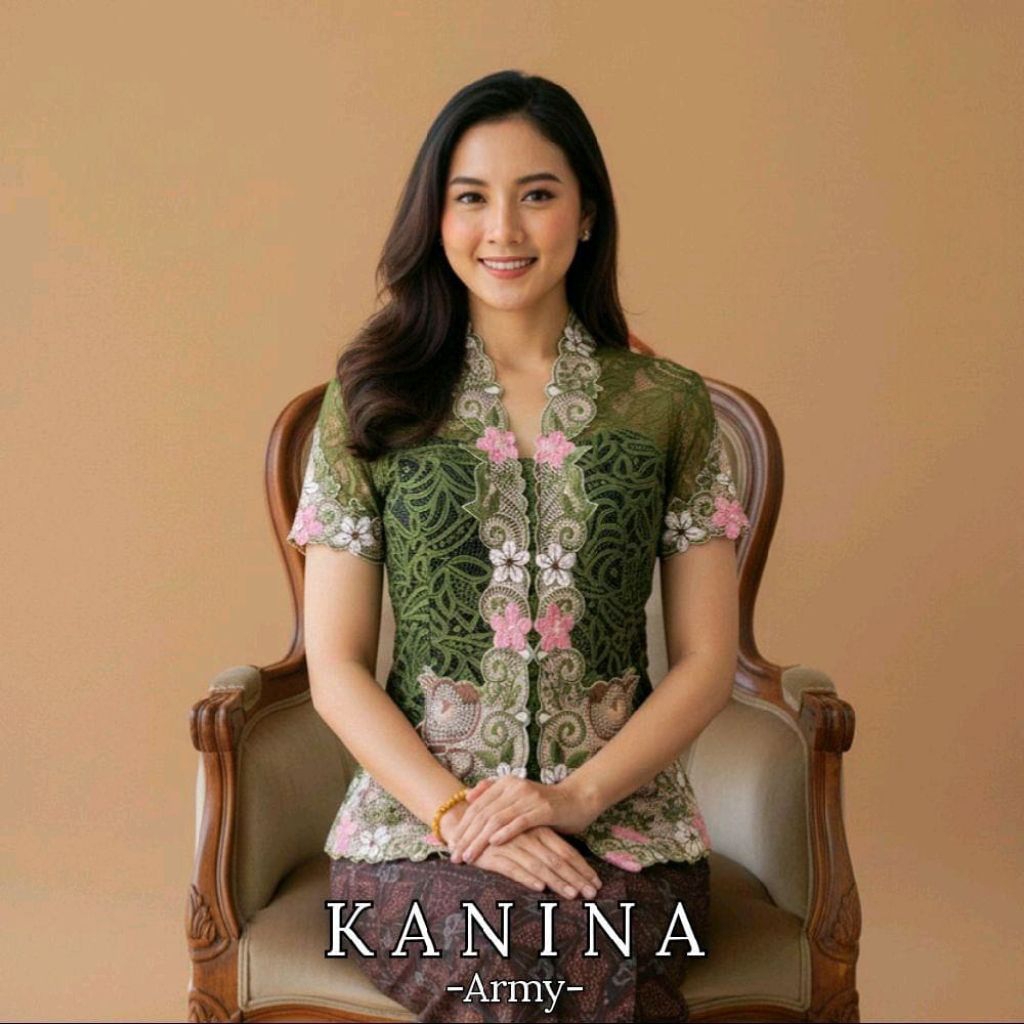 Atasan Kebaya Bali Jadi Encim Bordier Kanina Lengan Pendek