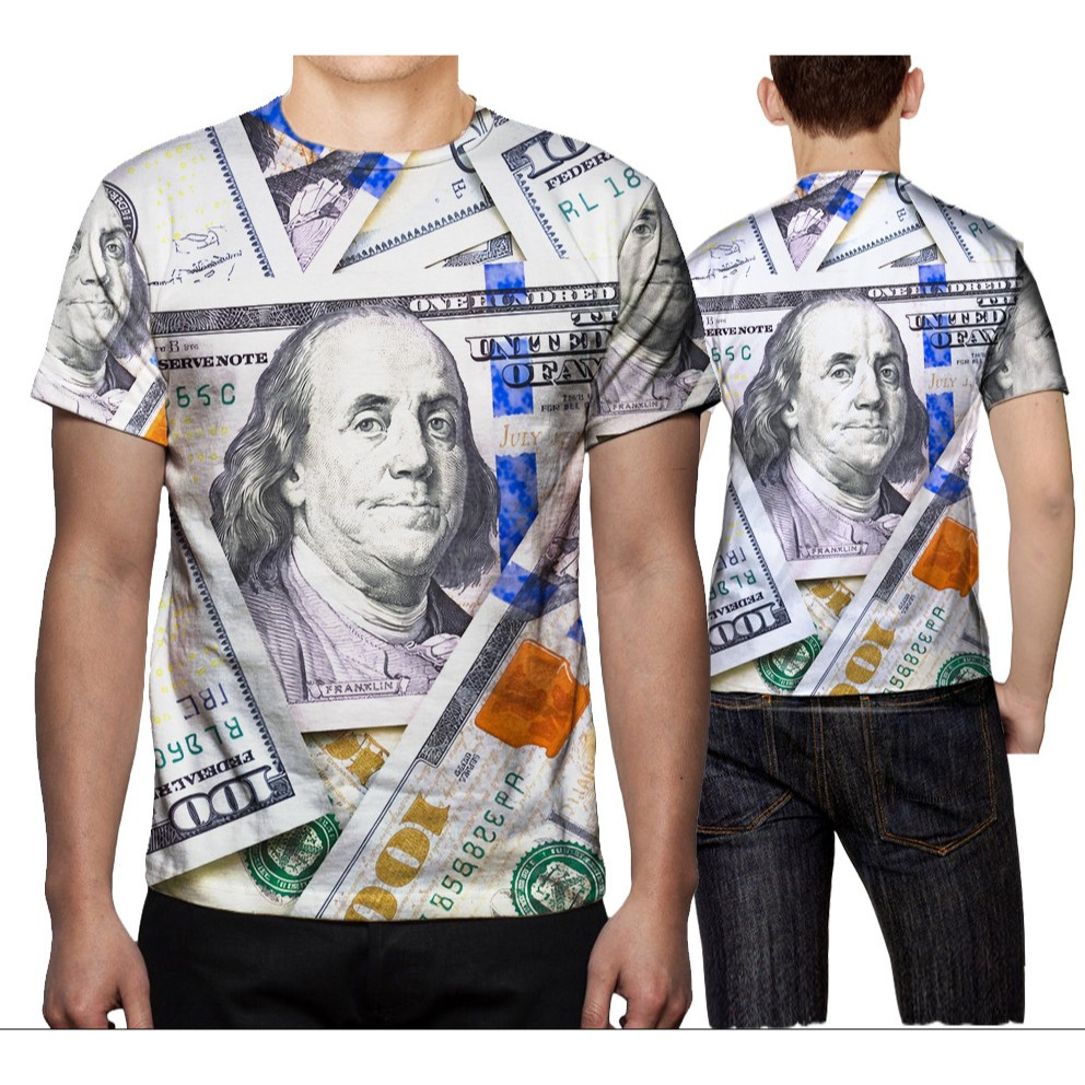 Kaos Dollar - Baju Dollar - Kaos Baju Mata Uang 100 dollar new art 2026