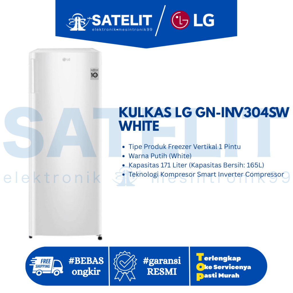 KULKAS / REFRIGERATOR LG GN-INV304SW WHITE
