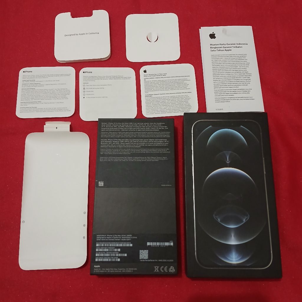dus box iphone 12 pro max silver original copotan ibox lengkap dengan manual book