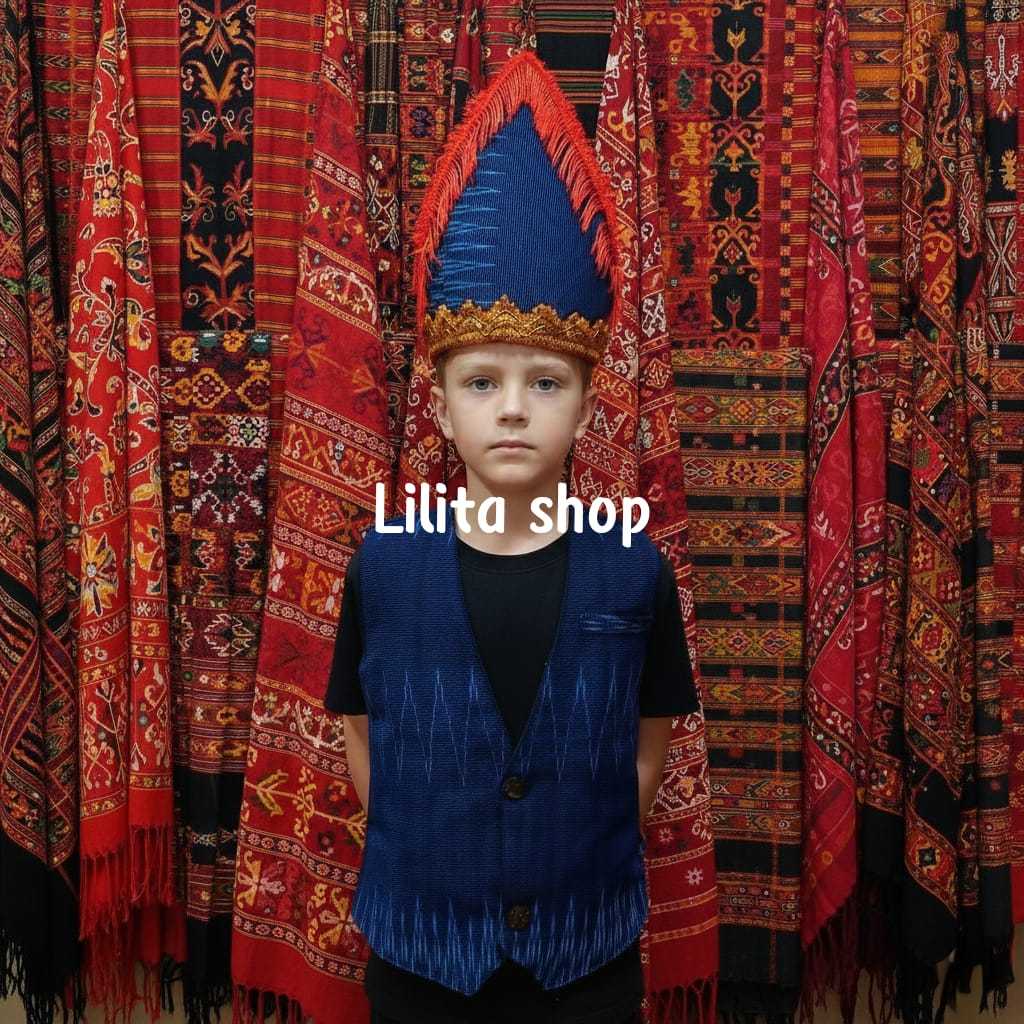 PAKETAN ROMPI DAN TOPI ULOS SIBOLANG - ANAK ANAK - ROMPI ETNIK BATAK TOBA