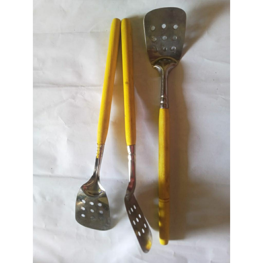 Sodet/ sotil Stainless Gagang Kayu lubang