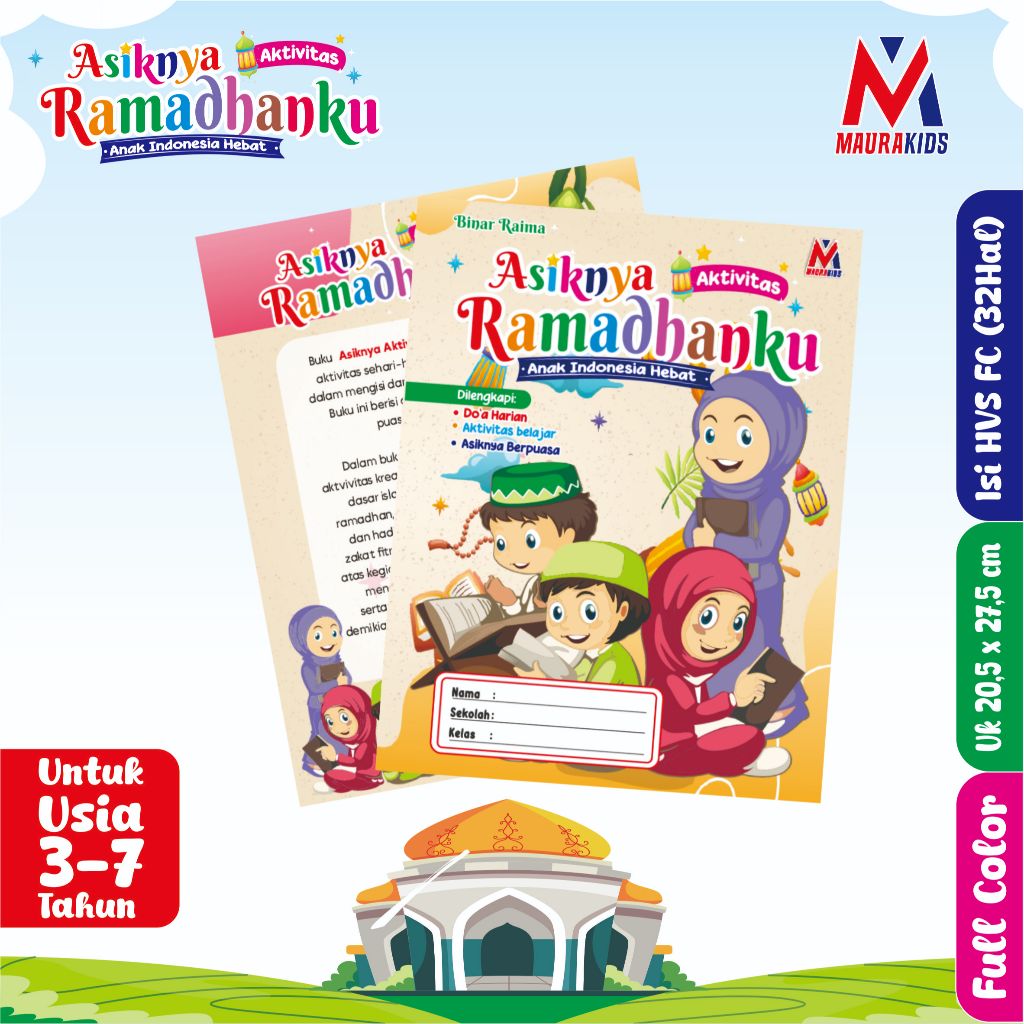 Buku Anak TK PAUD Buku Kegiatan Ramadhan AKtivitas ASIKNYA RAMADHAN 32 Hal Full Color