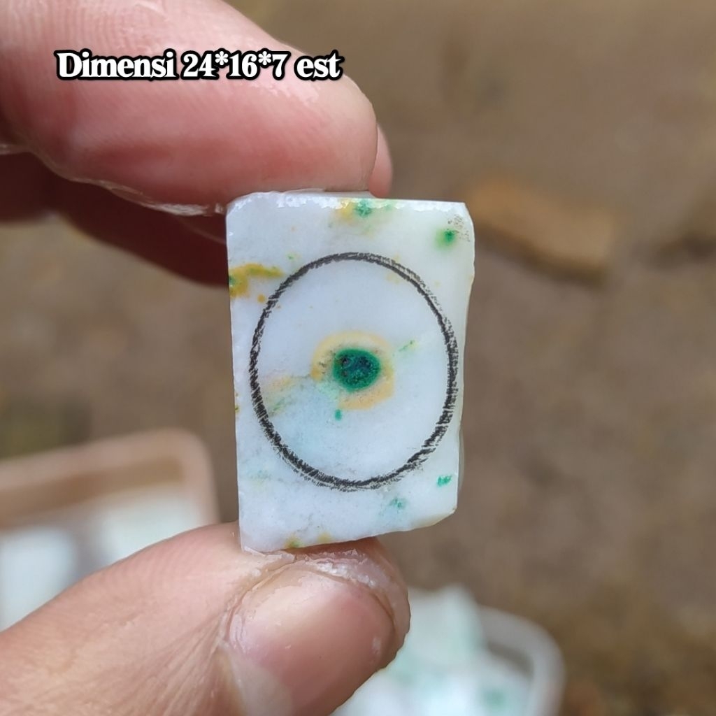 (BISA COD) Bahan Batu Akik Pancawarna Garut Motif Cat tumpah