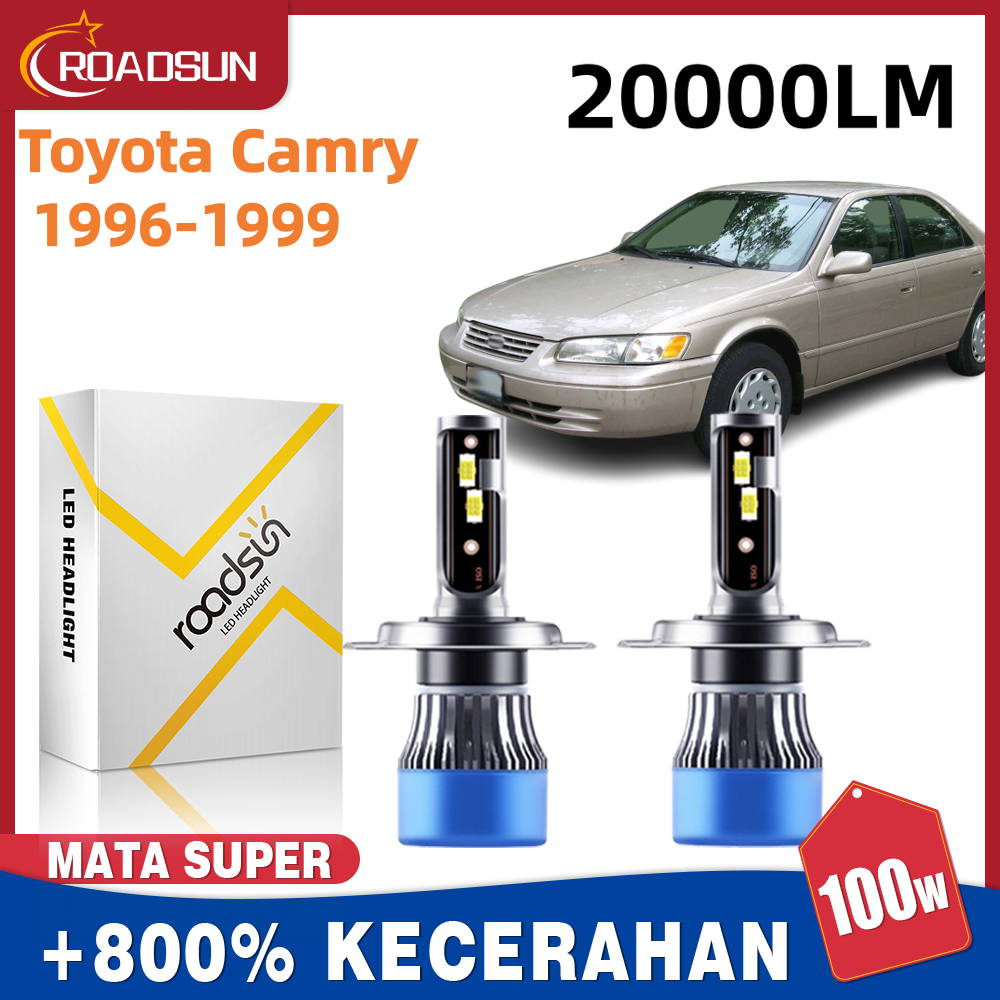 Cocok untuk Toyota Camry 1996-1999 2PCS Super Terang Lampu Depan Mobil LED Hi/Lo Beam 100W 6000K 200