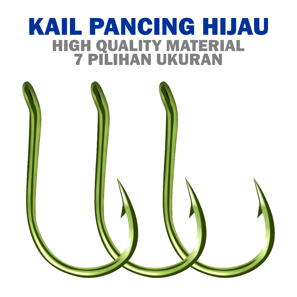 URBAN FISHING Kail Pancing  (KAIL TYPE KECIL) Type 1053 serial no 0.5 - 5.0 isi 10pcs Kail GFQYHijau