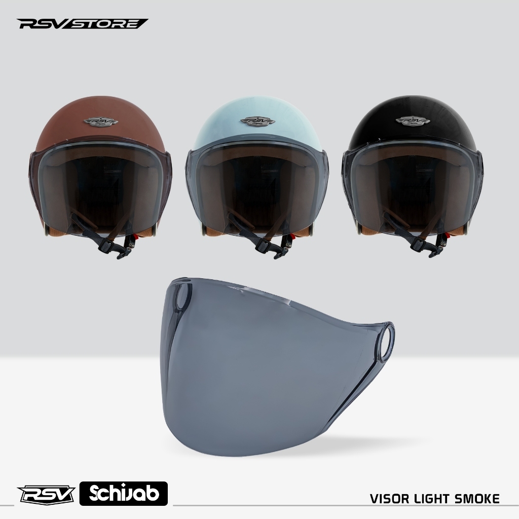 (Bundle) Helm RSV SC Hijab Series + Extra Visor Light Smoke [All Color] | Helm Hijab | Half Face