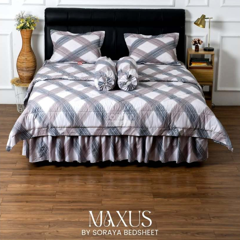 Soraya Bedsheet Set Bedcover Rimple Motif Minimalis Uk 180x200x30cm