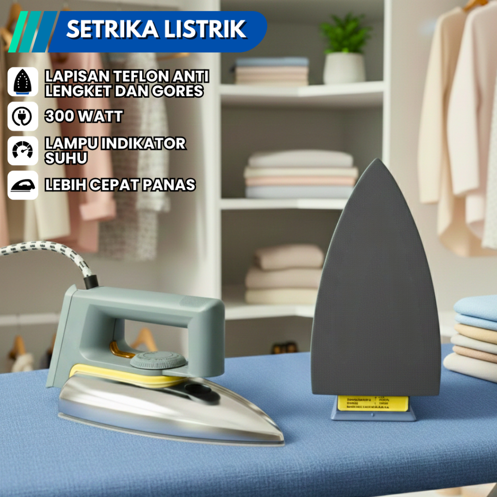 SETRIKA BAJU LISTRIK LOW WATT GOSOKAN BAJU