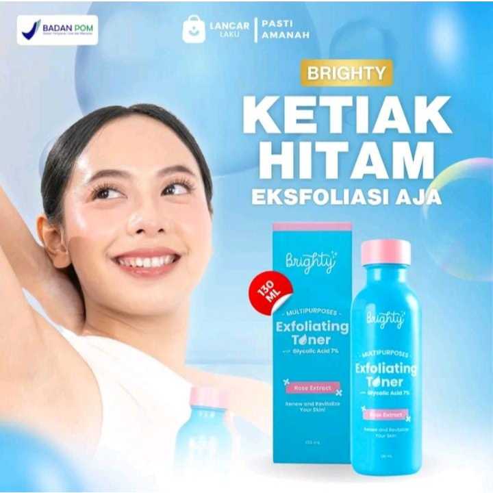 Brighty toner badan whitening pemutih ketiak dan selangkangan exfoliating exfoliasi body care bpom p