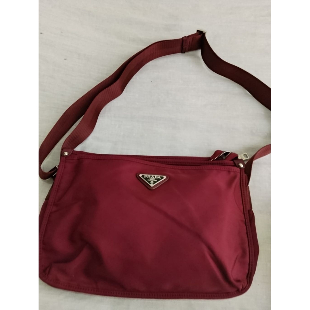 Prada Nylon Maroon Bag Original