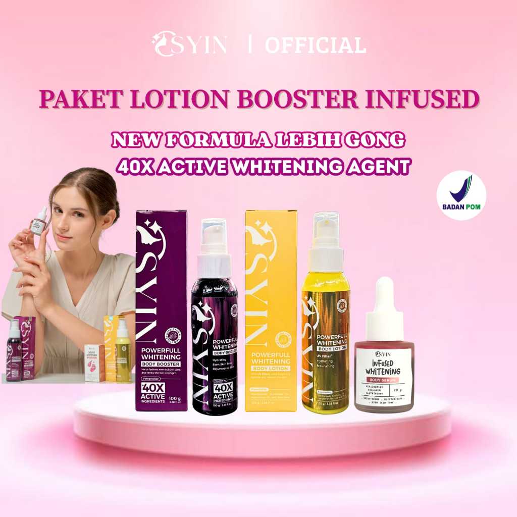 PAKET POWERFULL WHITENING Body Lotion + POWERFULL WHITENING Body Booster + Infused Whitening Osyin G