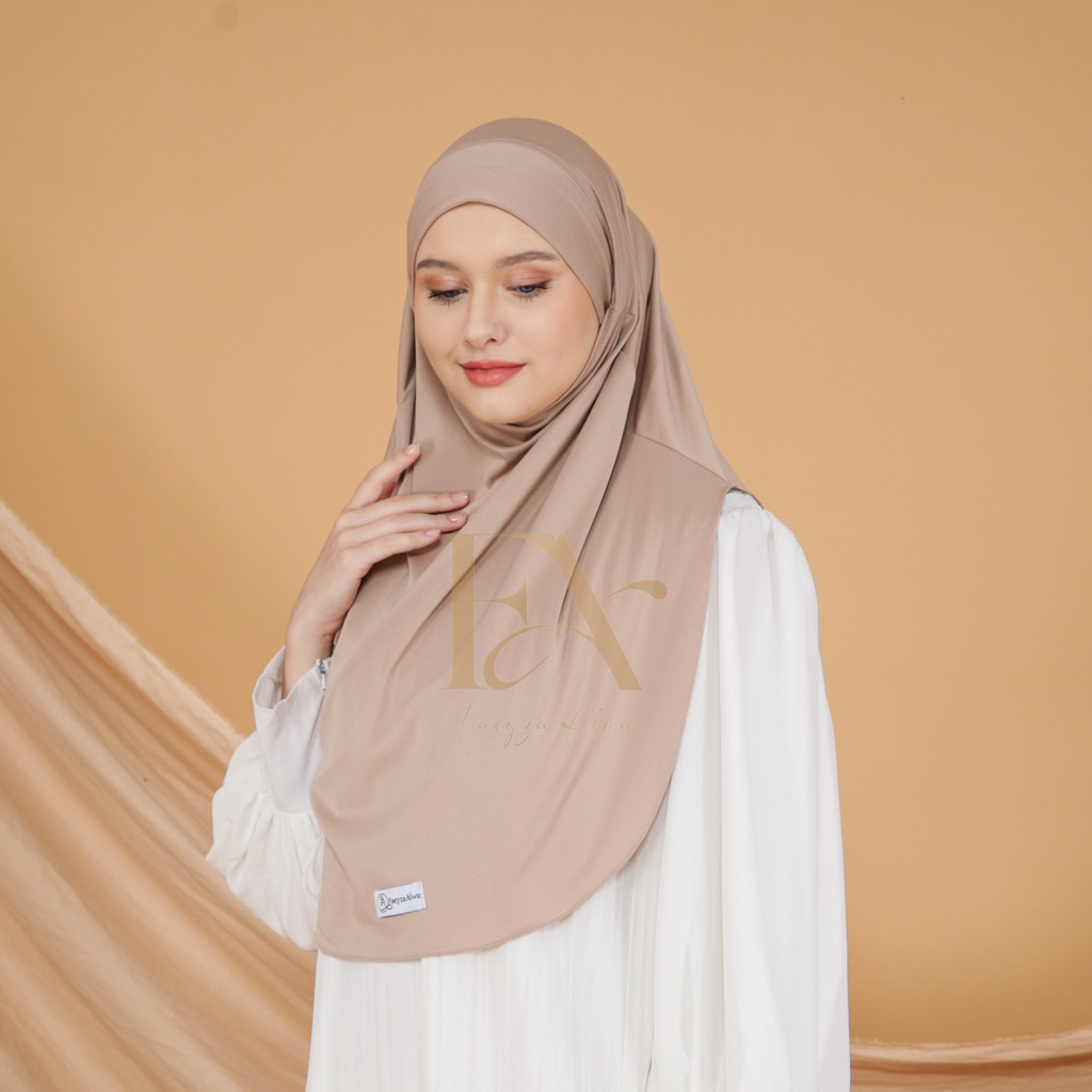 Faeyza Alwa - Jilbab Khimar Rania 2in1 Kerudung Bergo Tali Syari Instan Jersey