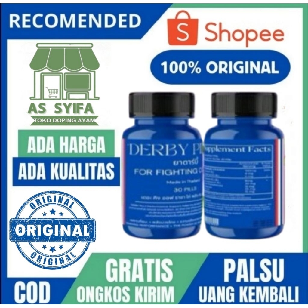 DERBY PILLS doping ayam aduan import Thailand original obat ayam, ayam laga, Taji ayam, ayam Filipin