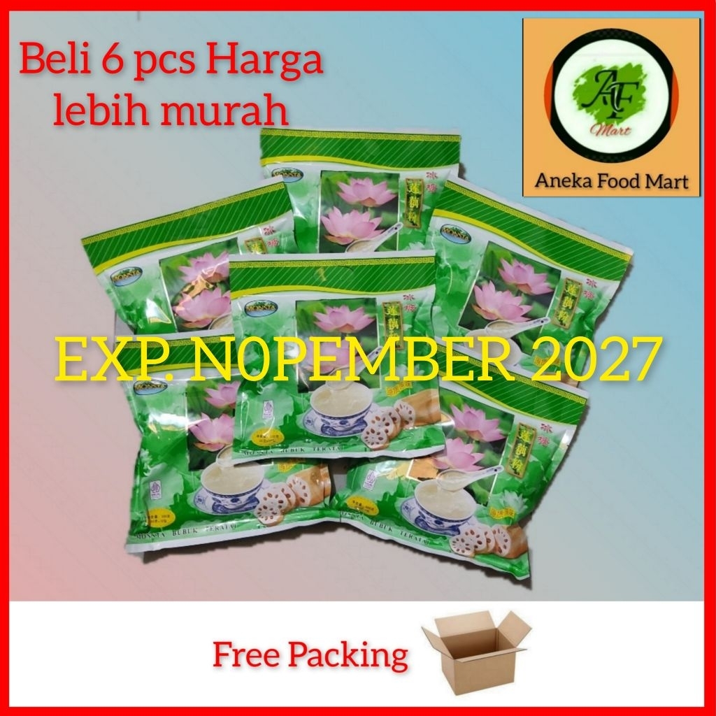 Monsta bubuk akar teratai/ Lotus root starch/ Lotus root powder/ Bubuk akar teratai/ Minuman bubuk t