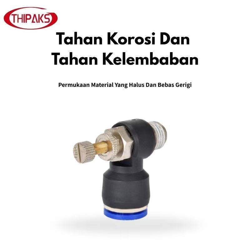 SL6-M5 Tipe L Valve Control Selang 6mm Drat 1/4 inch Slip Lock Pneumatic Push Pipe Coup Konektor Con