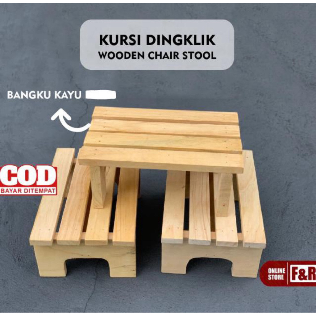 Bangku Kayu Jongkok Kursi Kayu Kursi Duduk Pendek Dingklik Kursi Kayu Kursi Wc Duduk