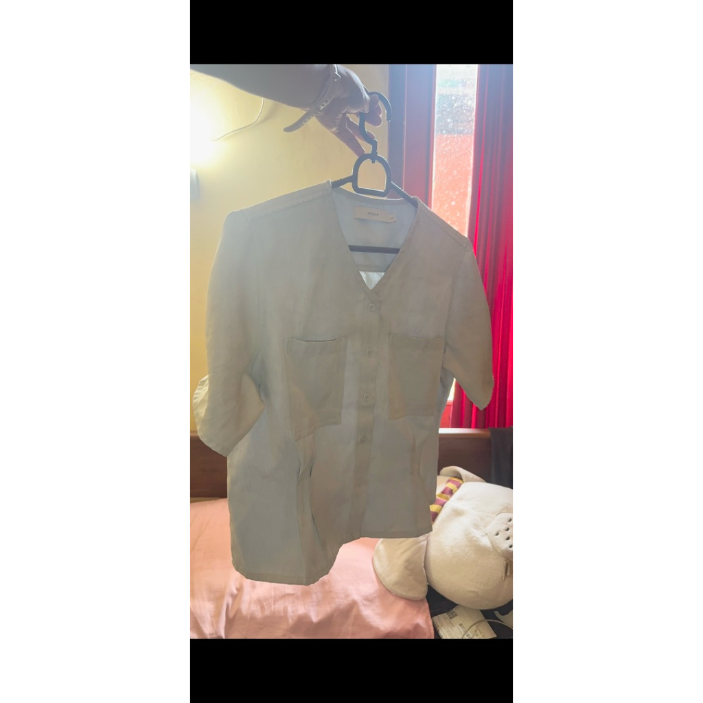 [PRELOVED] Ecinos Butter Top Shortsleeved Warna Powder Blue Size S-M
